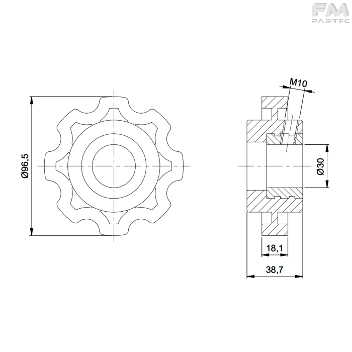 Disegno tecnico SKU CH-SK-Z8B