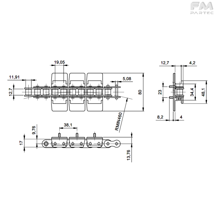 Disegno tecnico SKU CH-C-P3/4