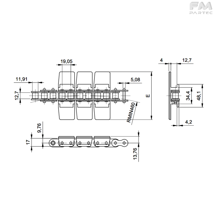 Disegno tecnico SKU CH-C-M3/4
