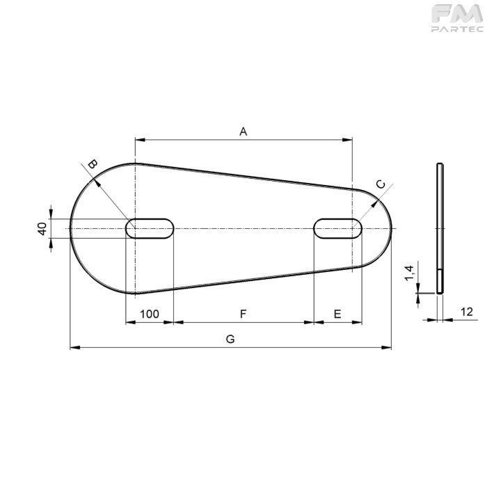 Disegno tecnico SKU PT-C-T-IN