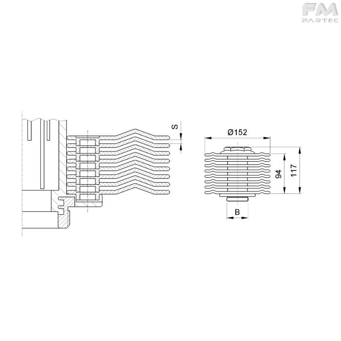DISEGNO TECNICO SKU DP-FRT-150