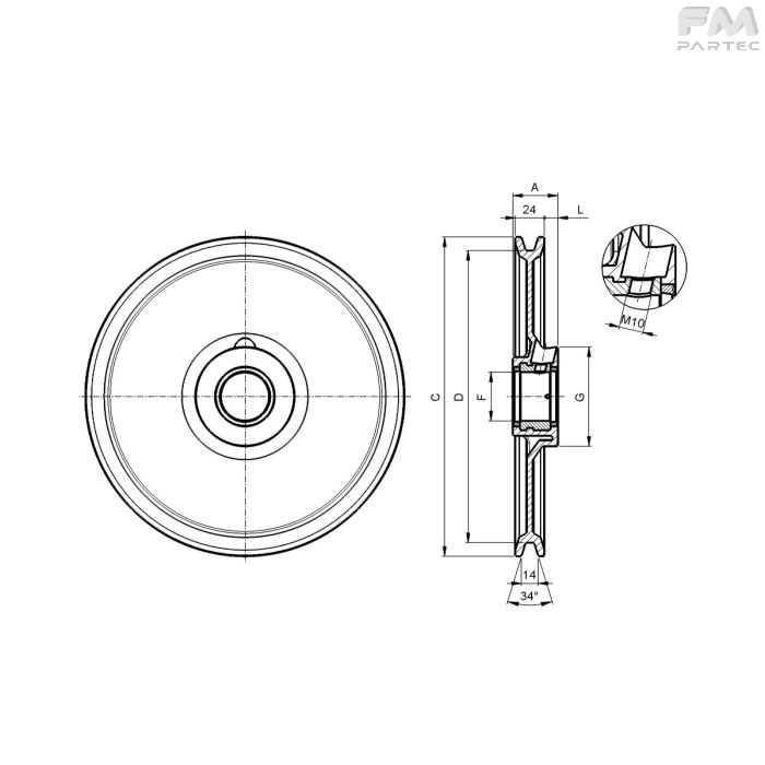 Disegno tecnico Sku: PRW-P-DR1B-220250