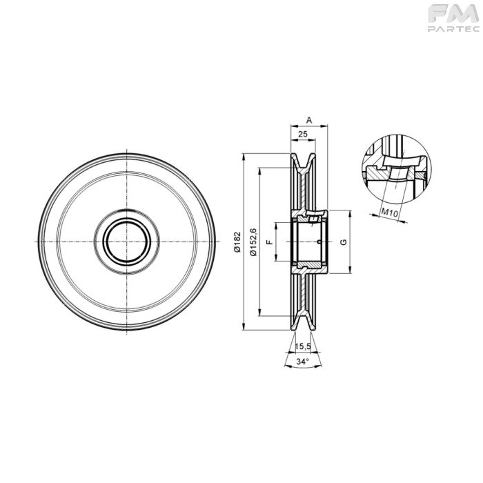 Disegno tecnico Sku: PRW-P-DR1B-170