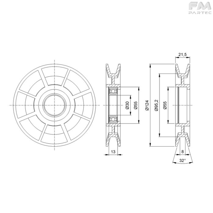 Disegno tecnico Sku: PRW-P-1B-125