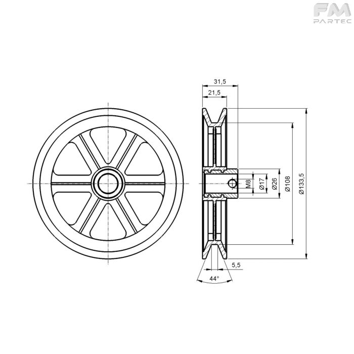 Disegno tecnico Sku: PRW-P-DR1B-120