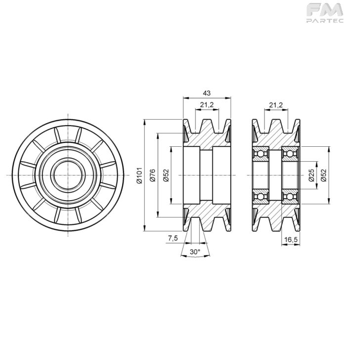 Disegno tecnico Sku: PRW-P-ID2B-100