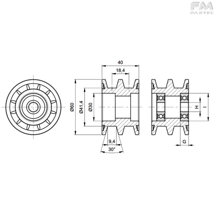 Disegno tecnico Sku: PRW-P-ID2B-60A
