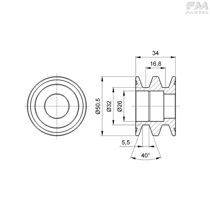 Disegno tecnico Sku: PRW-P-2A50