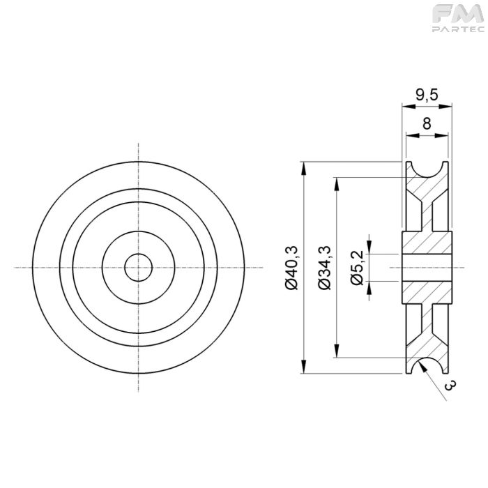Disegno tecnico Sku: PRW-P-ID2A40