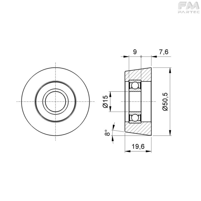 Disegno tecnico Sku: PRW-R-OB-50C