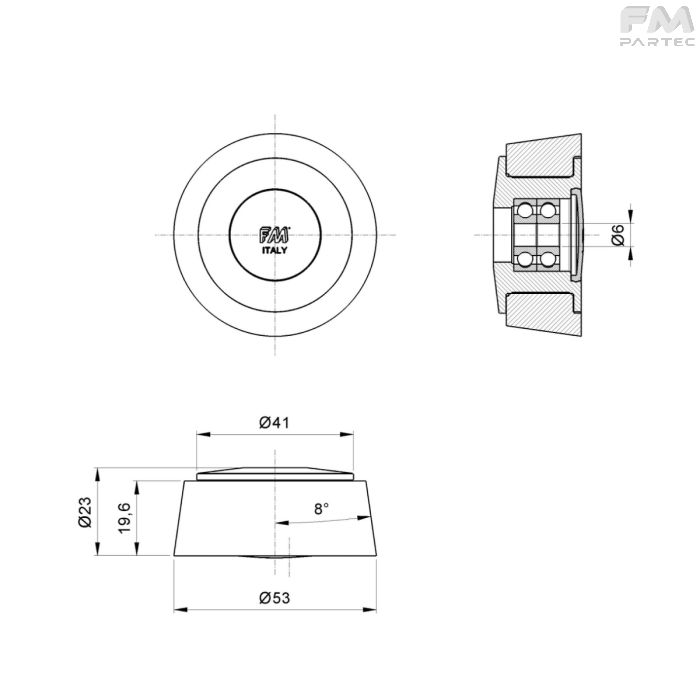 Disegno tecnico Sku: PRW-R-OB-53C