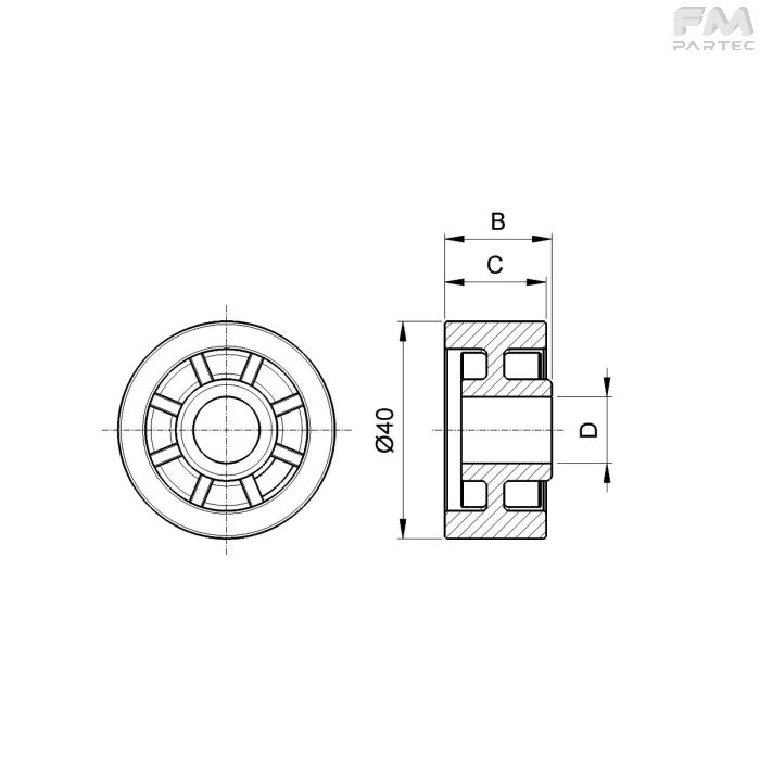 Disegno tecnico Sku: PRW-R-40