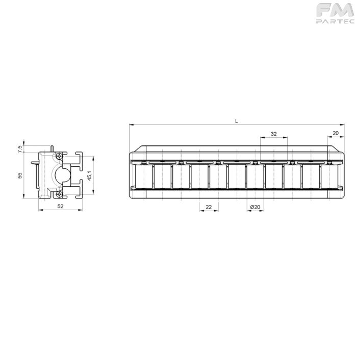 Disegno tecnico SKU RCH-LBL-PA22C6
