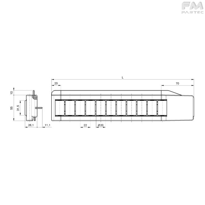 Disegno tecnico SKU RCH-MDRE-PA22C6