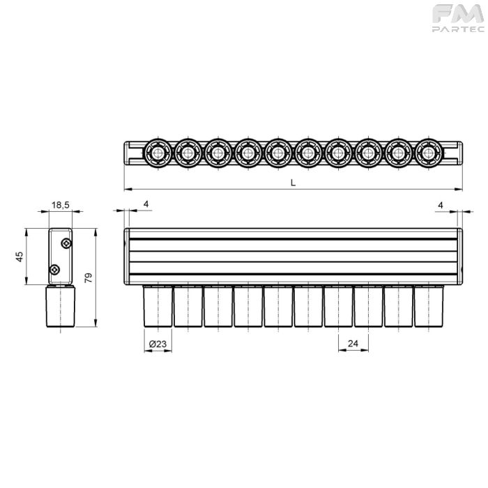 Disegno tecnico SKU RCV-CR45-PU24C3