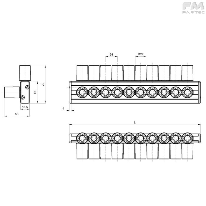 Disegno tecnico Sku: RCV-CR45D90-PU24C3
