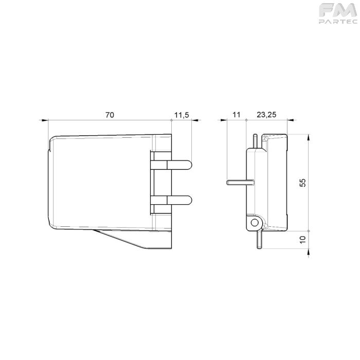 Disegno tecnico SKU RCH-SP-MD-FH-C3
