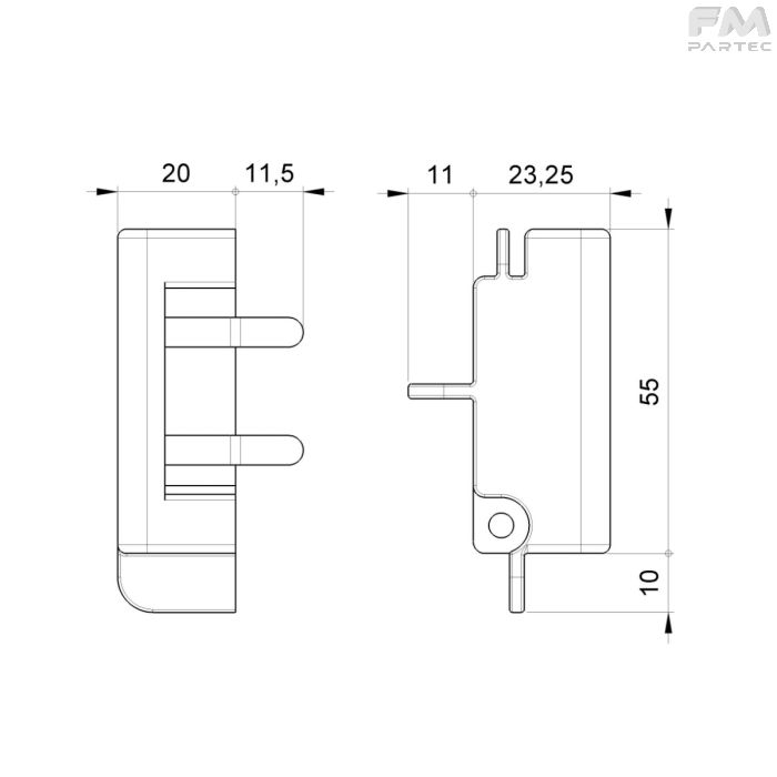 Disegno tecnico SKU RCH-SP-MD-SFH-C3