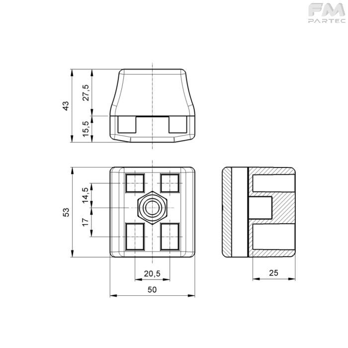 Disegno tecnico SKU SRS-AC-SU-1010