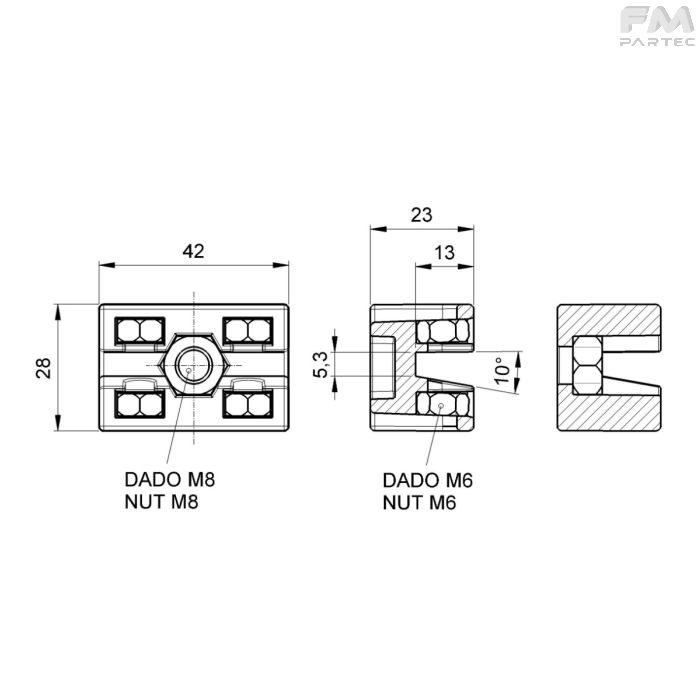 Disegno tecnico SKU SU-BH-SUFX