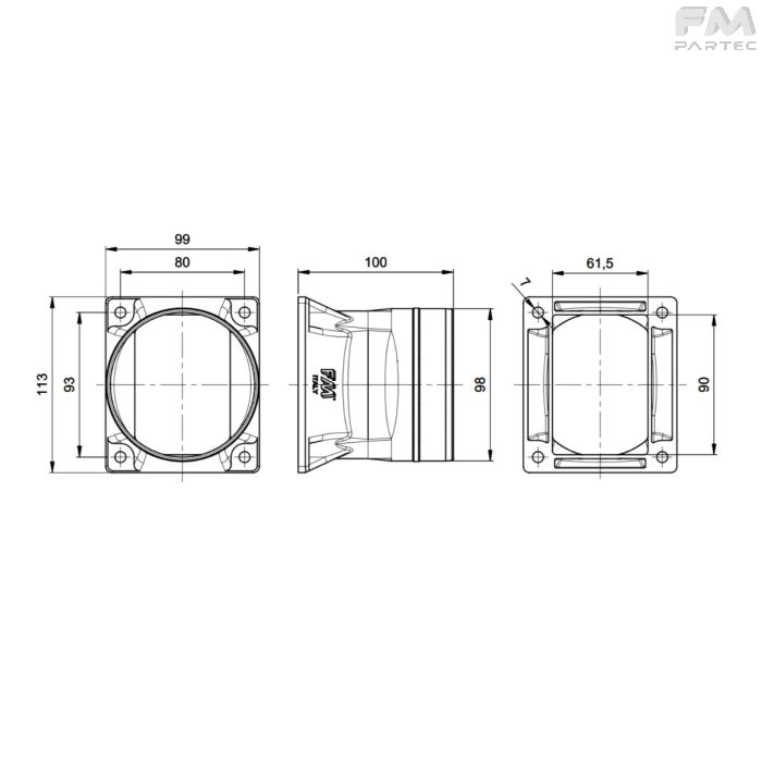 Disegno tecnico Sku: Al-CN-CL100