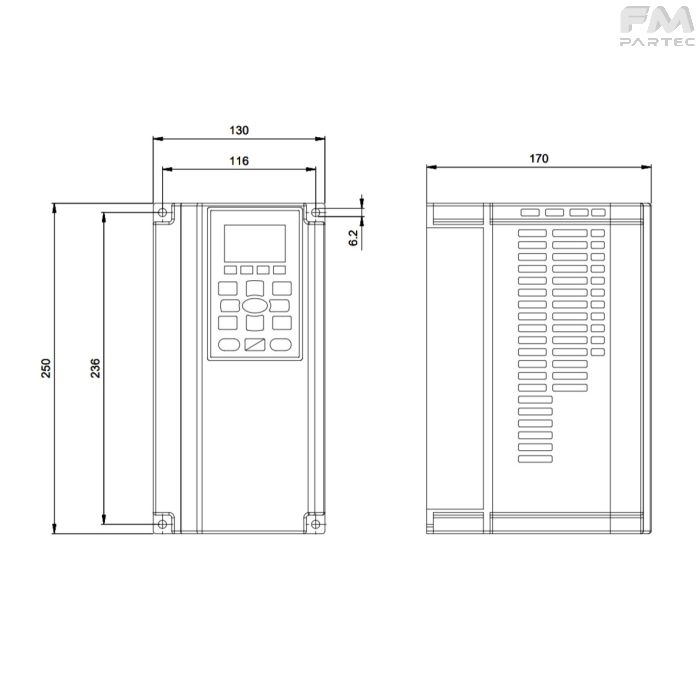 disegno tecnico SKU Al-IN-IP20-B