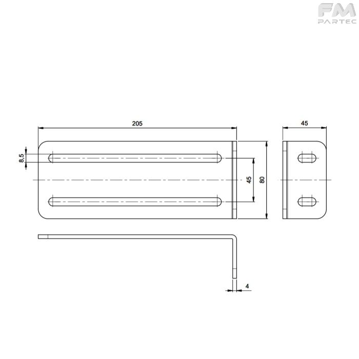 Disegno tecnico Sku: AL-SU-4590BPP