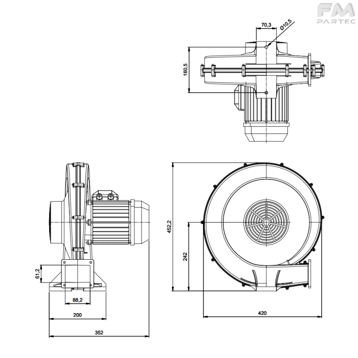 Disegno tecnico SKU AL-GB-IE3