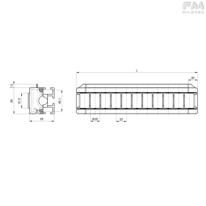 Disegno tecnico SKU RCH-LB-PU22C8