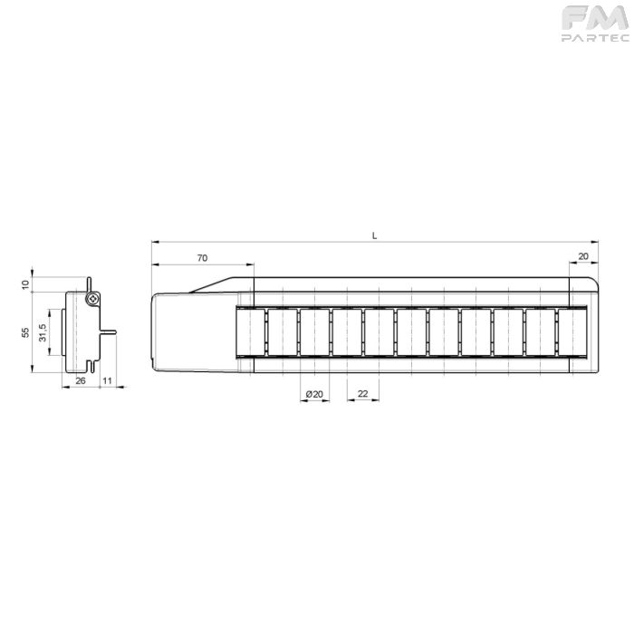 Disegno tecnico SKU RCH-MDLE-PA22C4