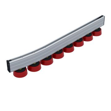 Guida a rullini - piega sinistra - rullino pieno cusc. con. - D53X20 - sil40ShA