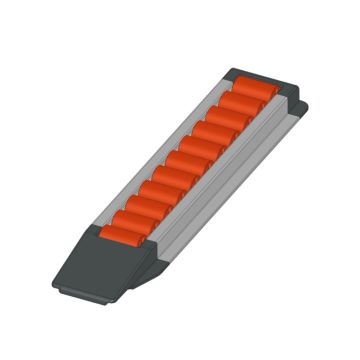 RULLIERA MODULARE - P22 - RULLINO TPU - PERNO OTTONE - TEST. CORTA POST. - L.=3451